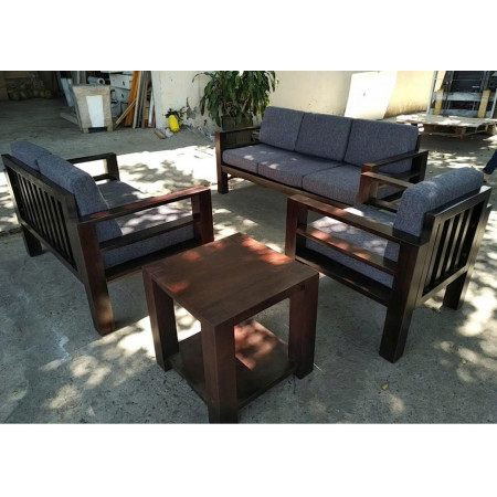 ChunKy Walnut : Ghế Sofa Đôi Gỗ Sồi Kèm Nệm